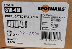 4,000 Spotnails 816-4M 1/2″L x 1″W Corrugated Fasteners Senso Bea Duofast Bost.