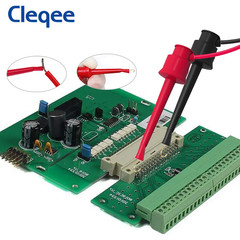 Cleqee P1039 4Mm Banana Plug to Test Hook Clip Test Lead Kit Mini-Grabber Cable