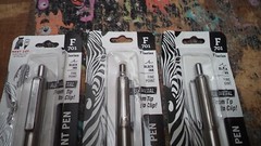 Zebra Pen F-701 Ballpoint Stainless Steel Retractable Fine Point 0.8mm Black ink