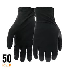X-Large Black 6 Mil Thick 100% Nitrile Disposable Work Gloves with Textured Grip
