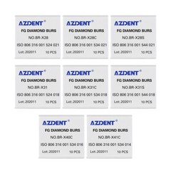 AZDENT 100pcs Dental Diamond Burs Ball Round FG 1.6mm for High Speed Handpiece