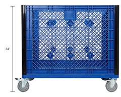 Vented Wall Bulk Container with Casters 39-1/4″L x 31-1/2″W x 29″H Blue