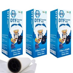 Bulk 3 rolls 17in x 328ft DTF Transfer Film Premium Roll – Double Sided DTF Film