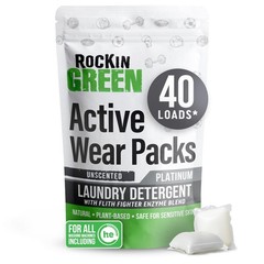 Rockin’ Green Laundry Detergent Pods, Plant-based, All 40 Loads, Unscented