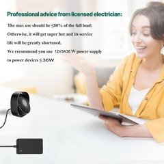 12V 3A Power Supply 36W AC Adapter 100-240V to DC 12 Volts 3 Amp Power Conver…
