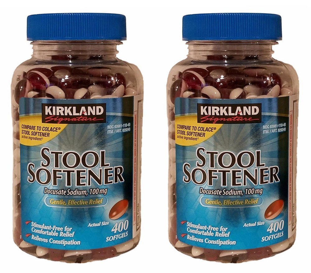 Kirkland Signature 100 Mg Stool Softener, 400 Softgels, 2 Pack
