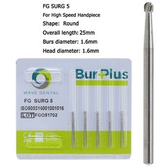 WAVE Dental Surgical Round Burs 2 4 6 8 FG SURG Long 25mm Carbide Bur High Speed
