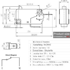 HK 14 Normally Closed NC Micro Switch 3 Pack Red Button 10A 250V 2 Color: Red