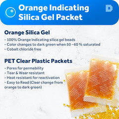 [12 Packs]20 Gram ” Dry & Dry” Orange Indicating Silica Gel Packets – Reusable