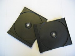 5 PCS 24MM CHUBBY DOUBLE CD JEWEL CASES W/BLACK TRAY SF19