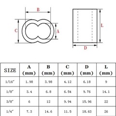 100 Pcs 1/8 Inch Aluminum Crimping Loop Sleeve Cable Ferrule Wire Rope Sleeves