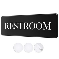 Restroom Sign – Ideal Bathroom Signs for the 9″L x 3″W, Black