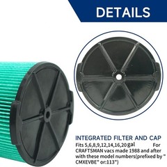 New Cartridge Vacuum HEPA Filter Suitable For Craftsman 5-20 Gallon Replace Part