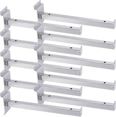 Zeonhak 10 Pc 10 Inch Silver Slatwall Shelf Brackets Heavy Duty Metal