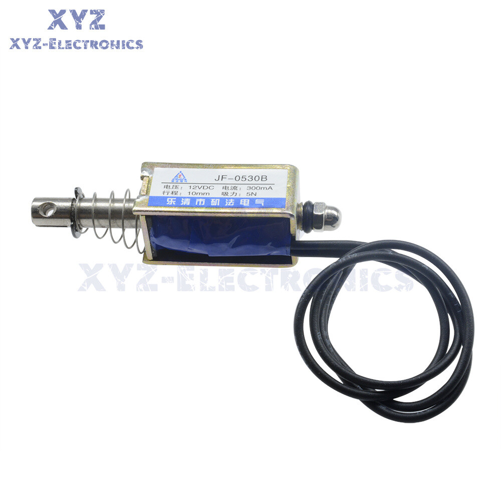 JF-0530B DC12V 300mA 5N/10mm Pull-Push-Type DC Solenoid Electromagnet