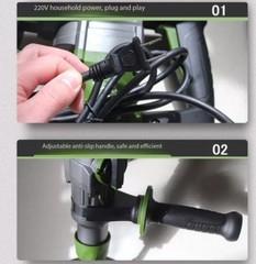 Handheld Electric Chipping Machine for Concrete Floors, Textured Finish