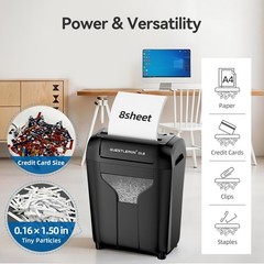 QUIETLEMON 8-Sheet Commercial Office Shredder Paper Destroy Strip-Cut Heavy-duty