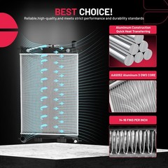 BDFHYK ‎CU13202 Aluminum Radiator Compatible with Hyundai Elantra 2011-2013 1.8L