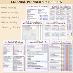 Cleaning Planner,Cleaning Schedule and Checklist Organizer, Daily Weekly Monthly