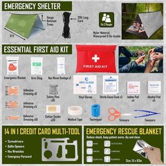 Xifoza Survival Kit 268 Pcs Emergency Survival Gear And Equipment Supplies