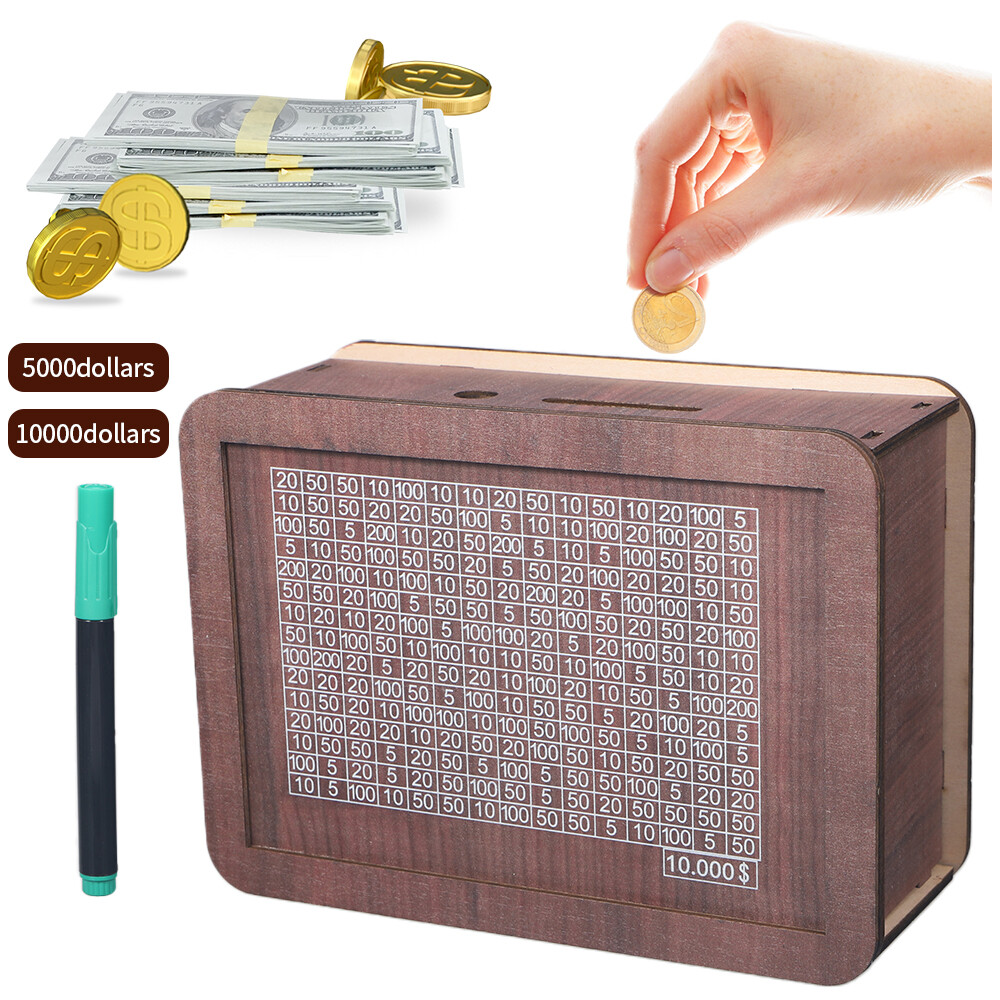 Cash Vault Wooden Savings Box – Wooden Cash Saver Money Box