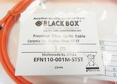 Black Box EFN110-001M-STST 1 Meter Fiber Optic Cable Ceramic Tip Duplex NEW