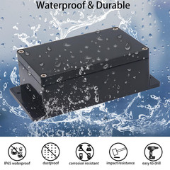 Junction Box IP65 Waterproof ABS Plastic Project Case Power Enclosure Black