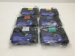 6PK Black-on-Color Compatible Label Tape for Brother TZe-B31-731 12mm 0.47 Inch