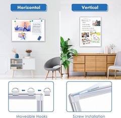 36 X 24 inches Magnetic Dry Erase Board with Aluminum Frame, Whiteboard