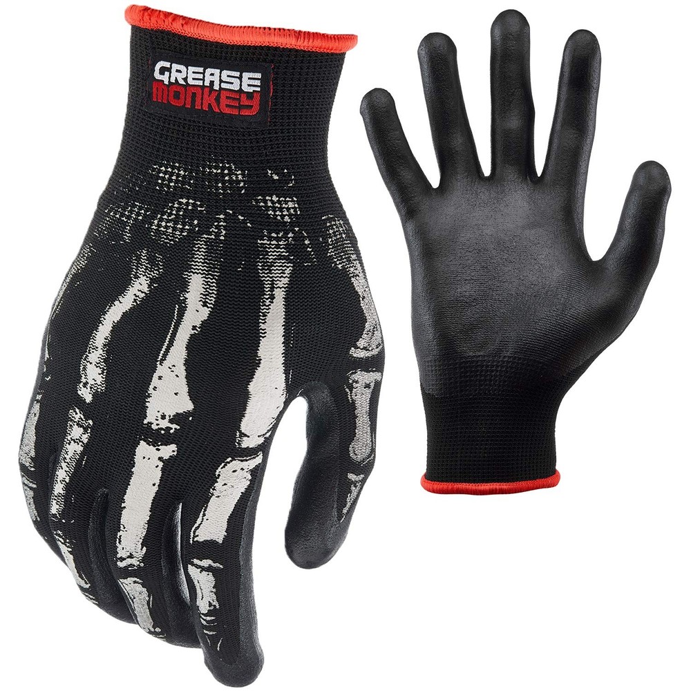Grease Monkey Bone Series Foam Nitrile Mechanic Gloves with Grip, Work Gloves…