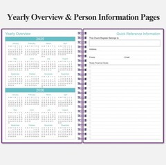 A5 Purple Check Register – Stylish Expense Ledger for Personal & Business Use
