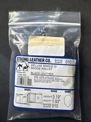Strong Leather Co. Deluxe Single ID Badge Wallet. With Card Holders Shape # 010