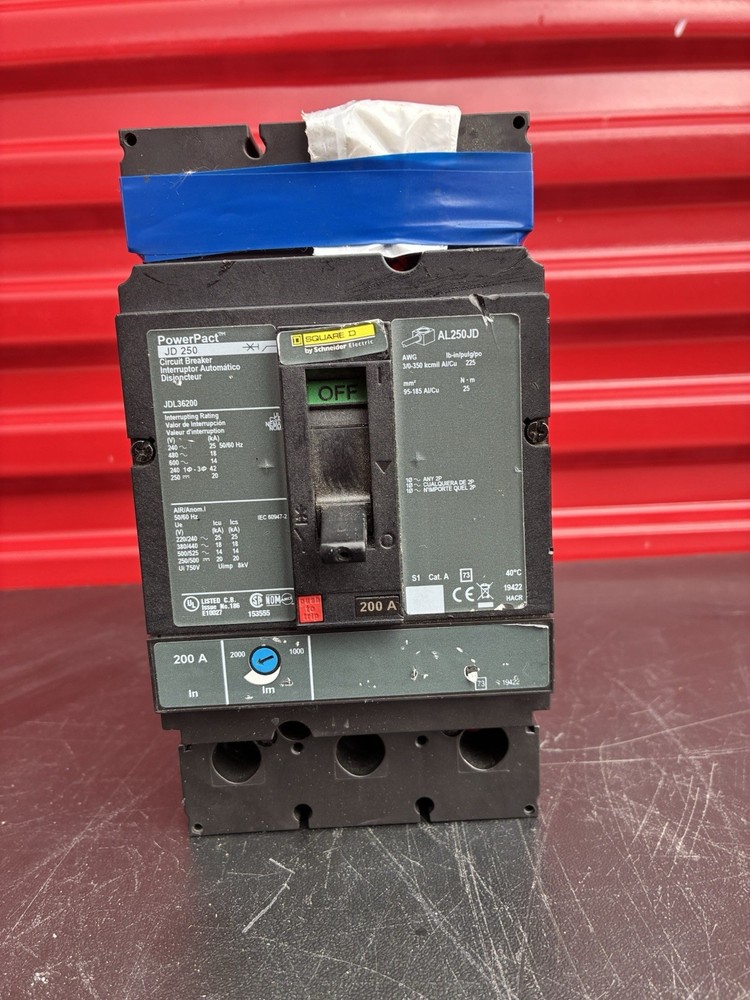 JDL36200 Square D Circuit Breaker 3-Pole 200A 240V/480V/600V