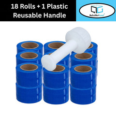 Cast Narrow Banding Stretch Wrap Film 3″x1000′ 80 Ga 18 Rolls Blue