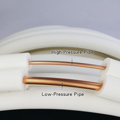 16Ft Length Mini Split Line Set,1/4″ 5/8″ OD Copper Pipes Tubing and 3/8 White P