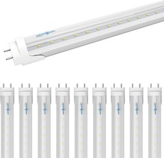 T8 LED Tube Light Bulbs 4 Foot 20W 40W Equivalent, 5000K Daylight 2000LM, T8 T10