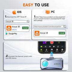 USB fit for iPhone IOS Thermal Imaging Camera Thermal Imager Type-C 256×192 IR