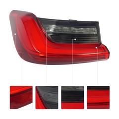 LED Tail Lights Direct Replacement Smoked Black Red Clear Lens Left Driver Side