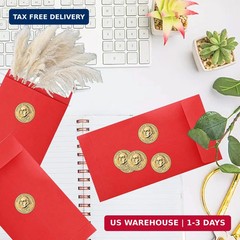 Red 100 Pack Cash Envelopes 3.5 x 6.5 inch,Coin Self Seal Envelopes For Savings