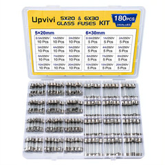 Fast Blow Glass Fuse Assortment Kit 24 Values Glass Fuses 250V 5X20Mm 0.5A 1A