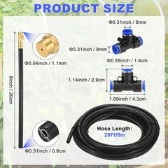1-Set Drip Irrigation System, 20Ft 5/16″ Hose Garden Watering Misting System …