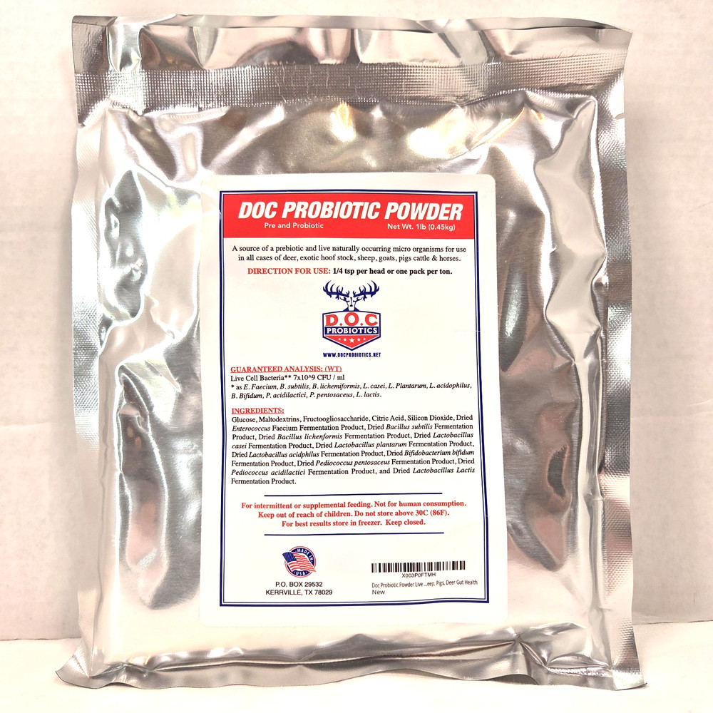 DOC Probiotic Powder For Livestock Deer Sheep Goats Horses Pigs Cattle & more