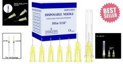Disposable Luer Lock Needle 30Ga 5/16 Inch 8mm 100Pack(30Ga-5/16IN)