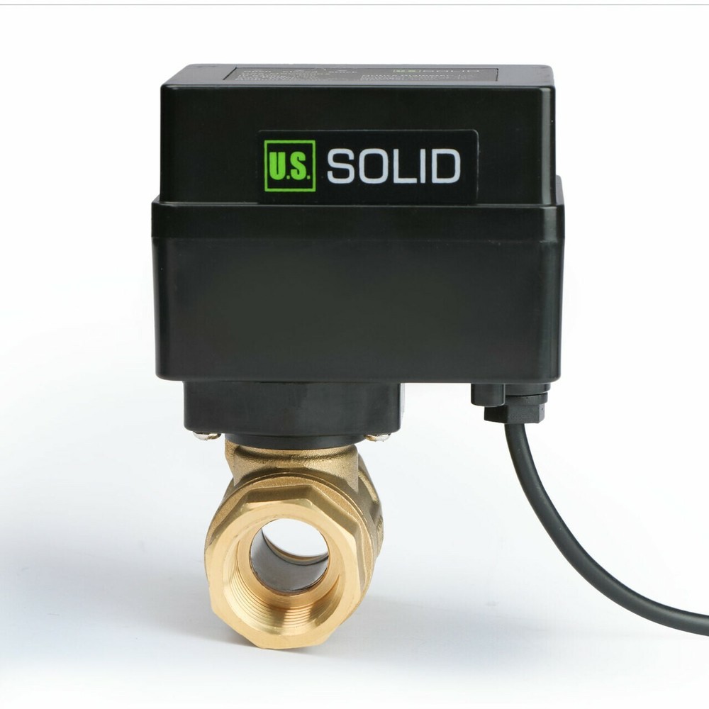 U.S. Solid Motorized Ball Valve with Indicator Lights 1/2 in Brass 9-36V N/O