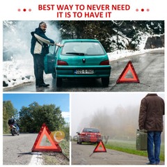 3X Reflective Warning Triangles Emergency Kit For Car Safety Security Truck Road