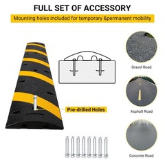 2Pack Rubber Speed Bumps Heavy Duty Rubber Speed Bumps 72” Cable Protector Ramp
