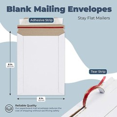 50 – 6″ x 8″ White CD/DVD Photo Ship Flats Cardboard Envelope Mailer Mailers