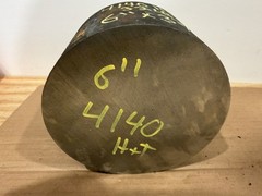 One Piece 4140 Hot Rolled Steel Bar Round Stock Heat Treated 6” OD x ~3 3/4”
