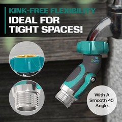 Heavy Duty 45 Angle Hose Connector Metal Elbow Fitting With Shut Off Valve