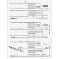 2022 IRS Tax Form 1099-NEC Laser 6 recipients+(1)1096 #NECS405 – 3UP 4pt NO Env